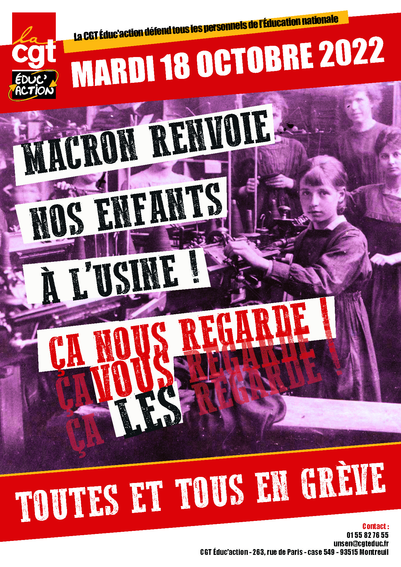 AFFICHE NATIONALE - GREVE LP 18 OCTOBRE 2022