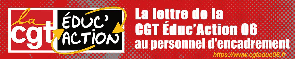 La lettre de la CGT Éduc'Action 06 au personnel d'encadrement