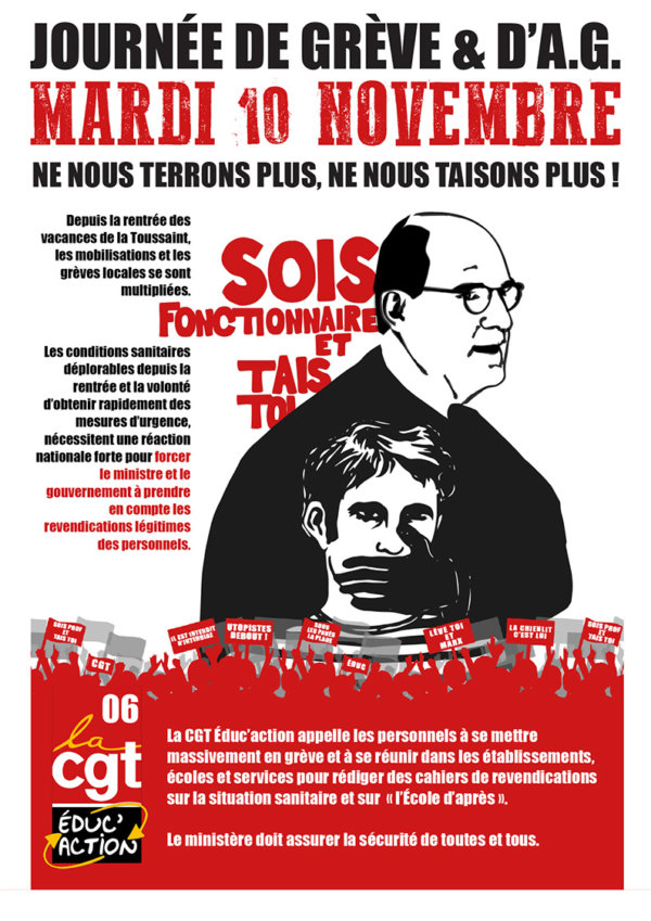 GRÈVE & A.G. MARDI 10 NOVEMBRE 2020